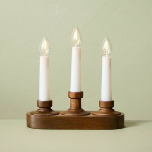 7.95" Wood Christmas Window Flameless Candelabra - Brown
